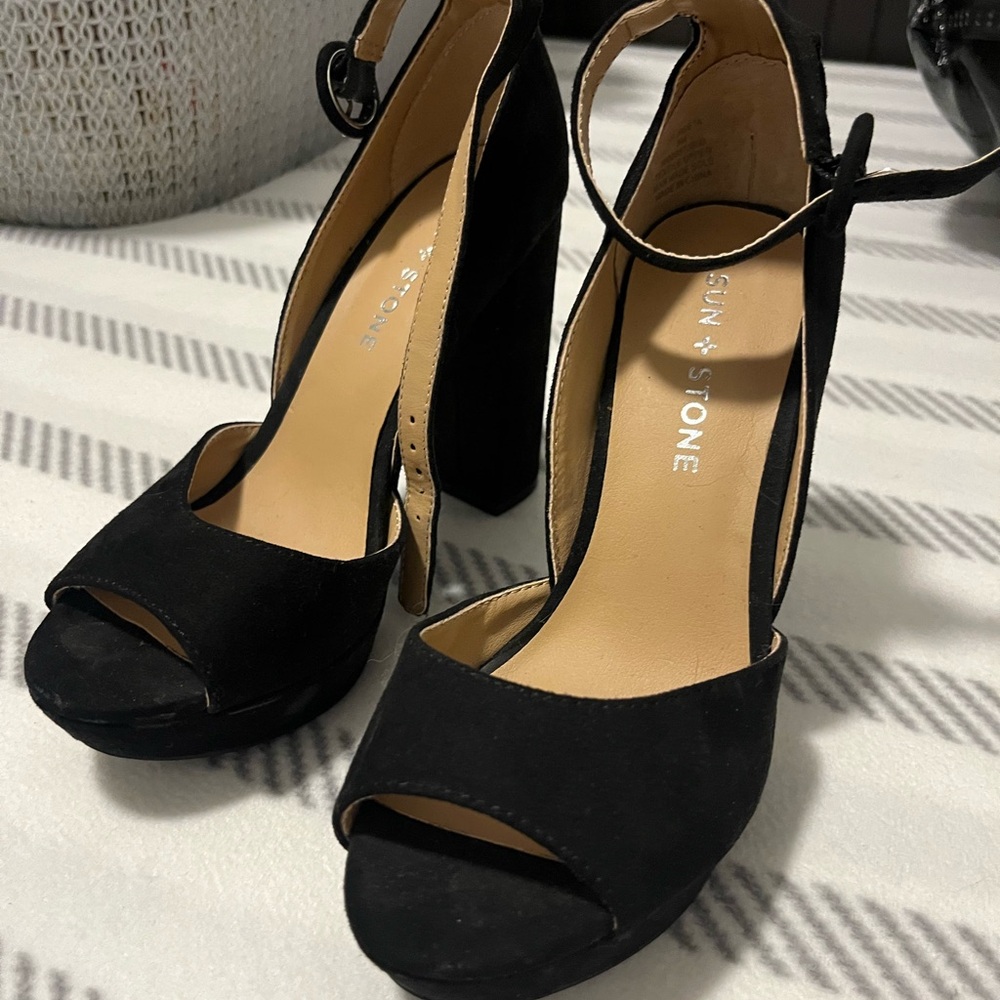 Stylish Black Open-Toe Heels